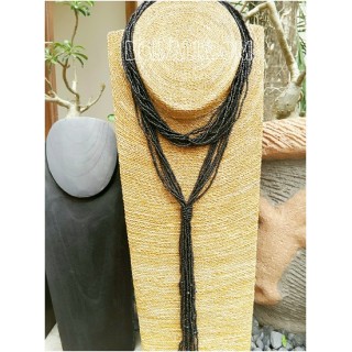 multiple strand beads black necklaces double wrist